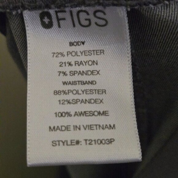 Figs High Waisted Livingston Basic Scrubs T21003 Graphite 2 Pocket Size XXL - Picture 10 of 11